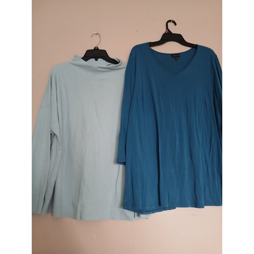 J Jill Top 2x Lot Of Two Cotton Wearever Stretch Jersey Bundle Capsule Office
